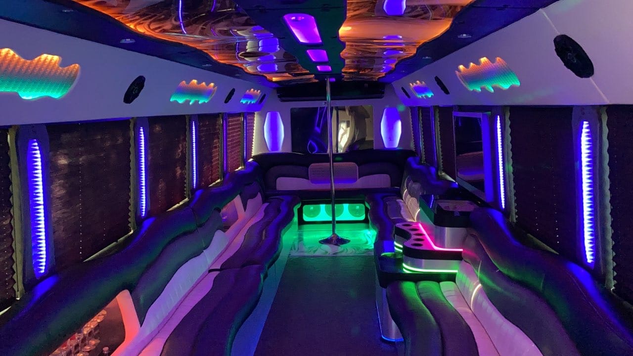 Bristol Limo Service luxury party bus interior